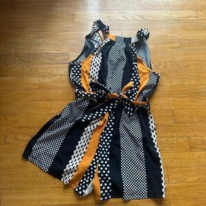 Polka Dot and Stripe Halter Romper